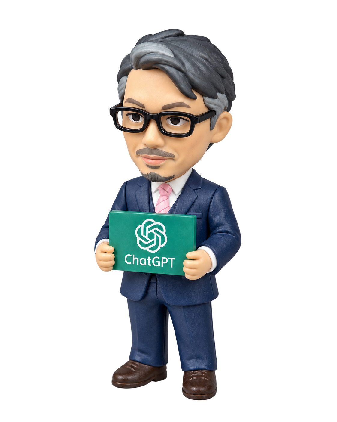 ChatGPTのボードを持つ高橋史郎のフィギュア